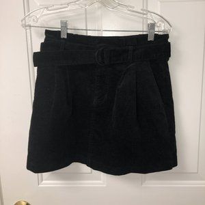 Black Cordory Mini Skirt